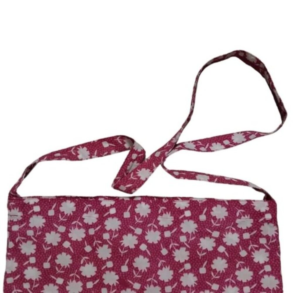 April Cornell Cottagecore Pink Floral Cotton Crossbody Tote Bag New Without Tags - Picture 5 of 6
